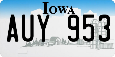 IA license plate AUY953