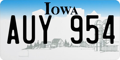 IA license plate AUY954