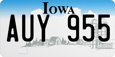 IA license plate AUY955