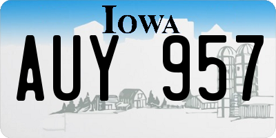 IA license plate AUY957
