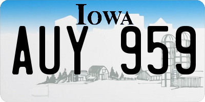 IA license plate AUY959