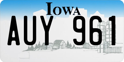 IA license plate AUY961