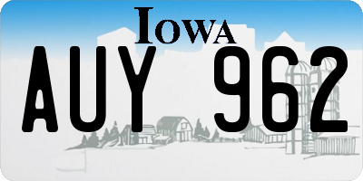 IA license plate AUY962