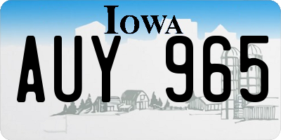 IA license plate AUY965