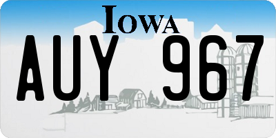 IA license plate AUY967