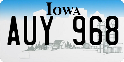 IA license plate AUY968