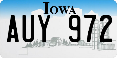 IA license plate AUY972