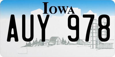 IA license plate AUY978