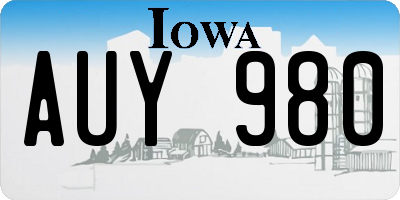 IA license plate AUY980