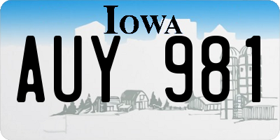 IA license plate AUY981