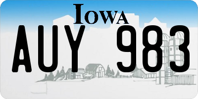 IA license plate AUY983