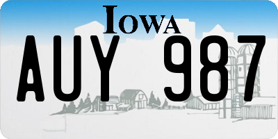 IA license plate AUY987
