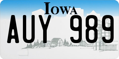 IA license plate AUY989