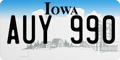 IA license plate AUY990