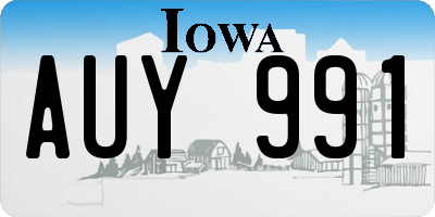 IA license plate AUY991