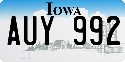 IA license plate AUY992