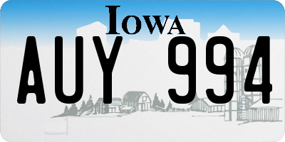 IA license plate AUY994