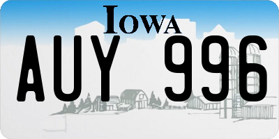 IA license plate AUY996