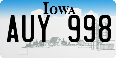 IA license plate AUY998