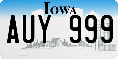 IA license plate AUY999