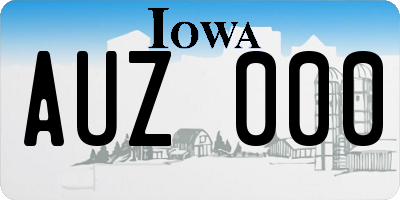 IA license plate AUZ000