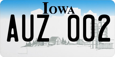 IA license plate AUZ002
