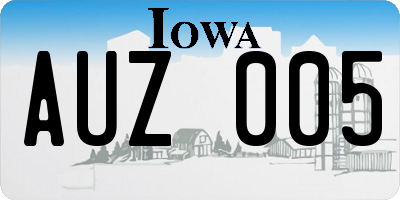 IA license plate AUZ005