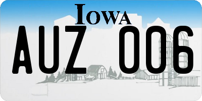 IA license plate AUZ006