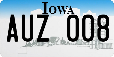 IA license plate AUZ008