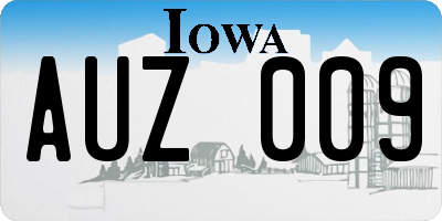 IA license plate AUZ009