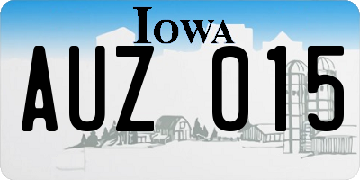 IA license plate AUZ015