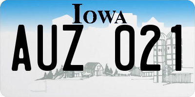 IA license plate AUZ021