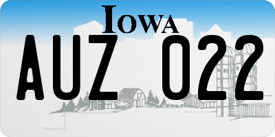 IA license plate AUZ022