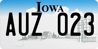 IA license plate AUZ023