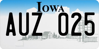 IA license plate AUZ025