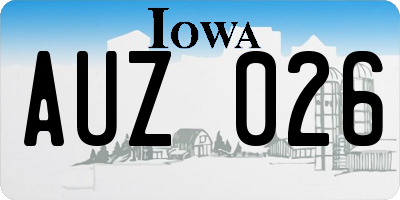 IA license plate AUZ026