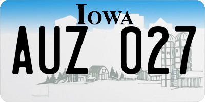 IA license plate AUZ027