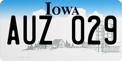 IA license plate AUZ029