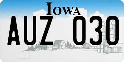 IA license plate AUZ030