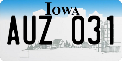 IA license plate AUZ031