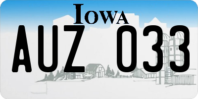 IA license plate AUZ033