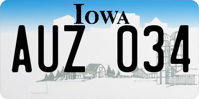 IA license plate AUZ034