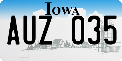 IA license plate AUZ035