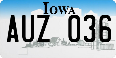 IA license plate AUZ036
