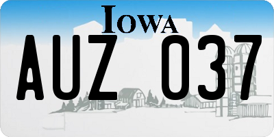 IA license plate AUZ037