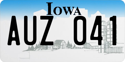 IA license plate AUZ041