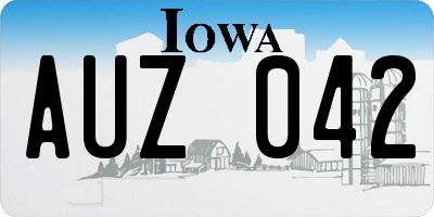 IA license plate AUZ042