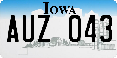 IA license plate AUZ043
