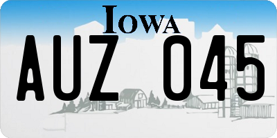 IA license plate AUZ045