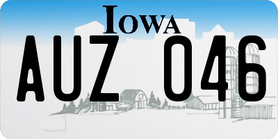 IA license plate AUZ046